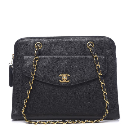 Chanel Caviar Flap Shoulder Bag Black 1 of 10