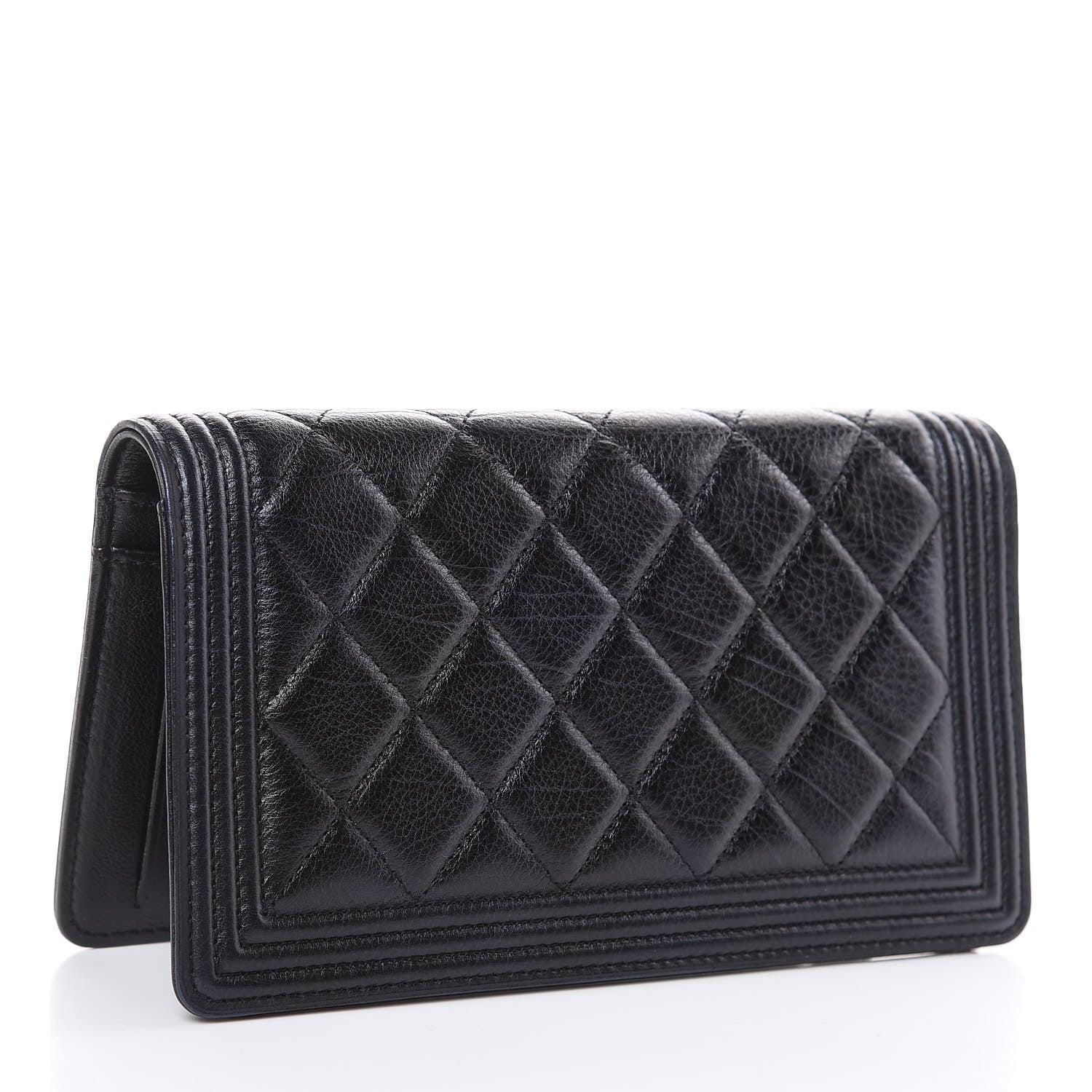 Chanel Calfskin Quilted Boy Yen Wallet Black 3 of 11