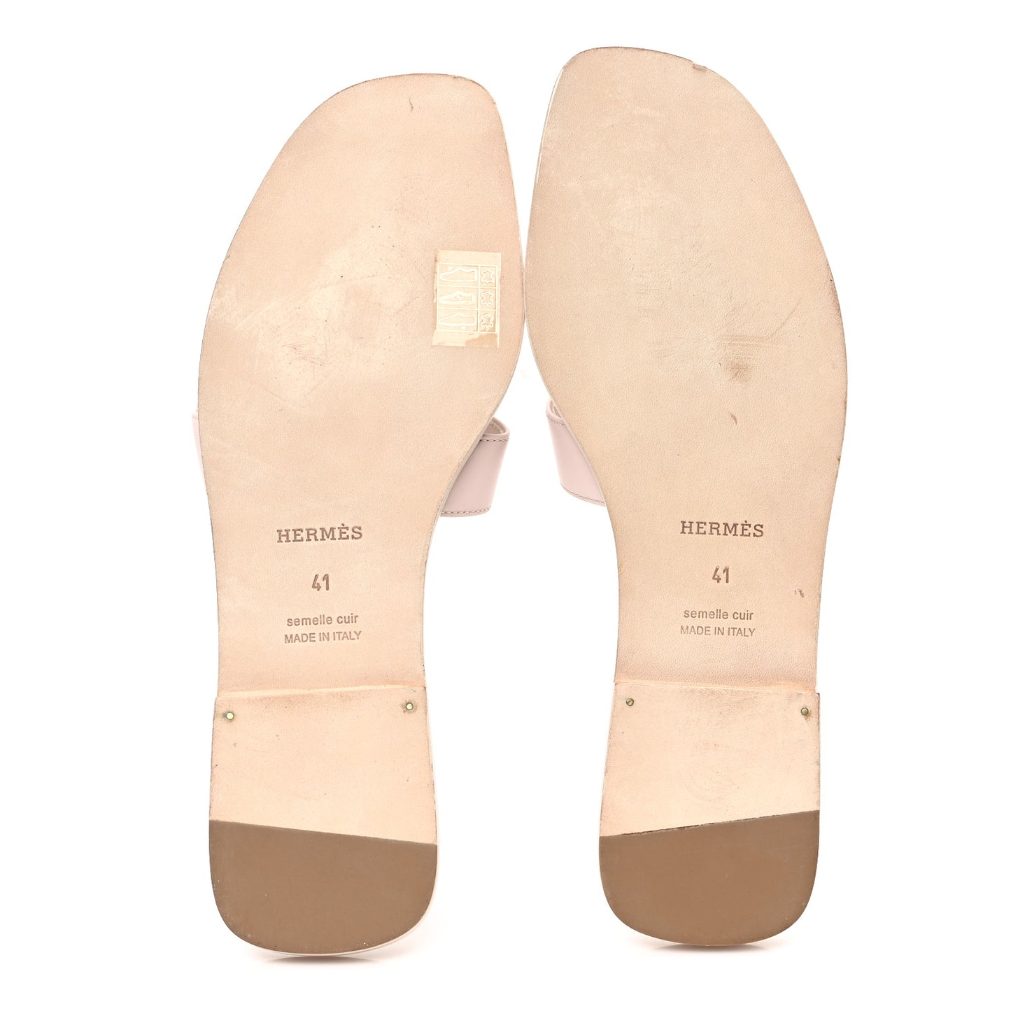 Box Calfskin Oran Sandals 41 Rose Pale