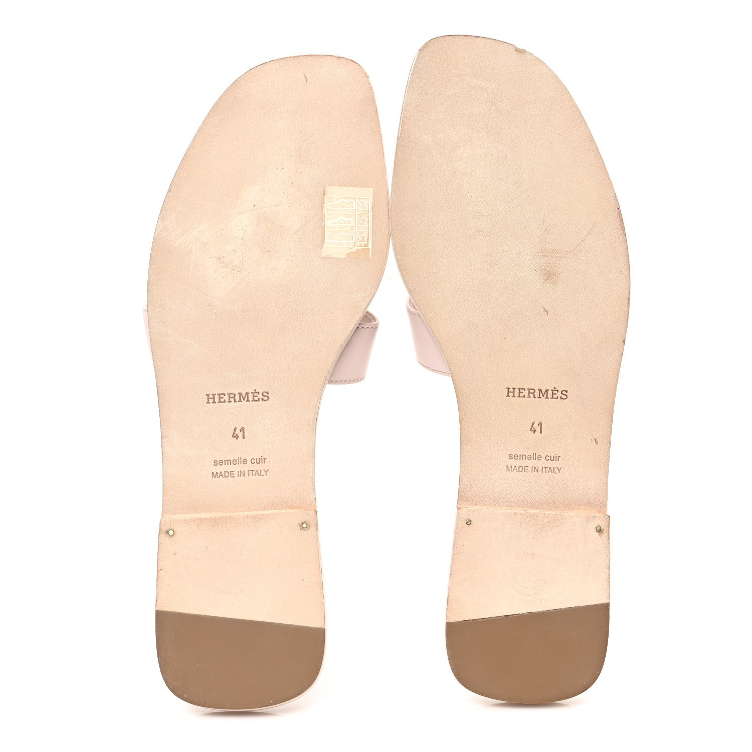 Hermes Box Calfskin Oran Sandals 41 Rose Pale 6 of 11