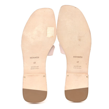 Hermes Box Calfskin Oran Sandals 41 Rose Pale 6 of 11