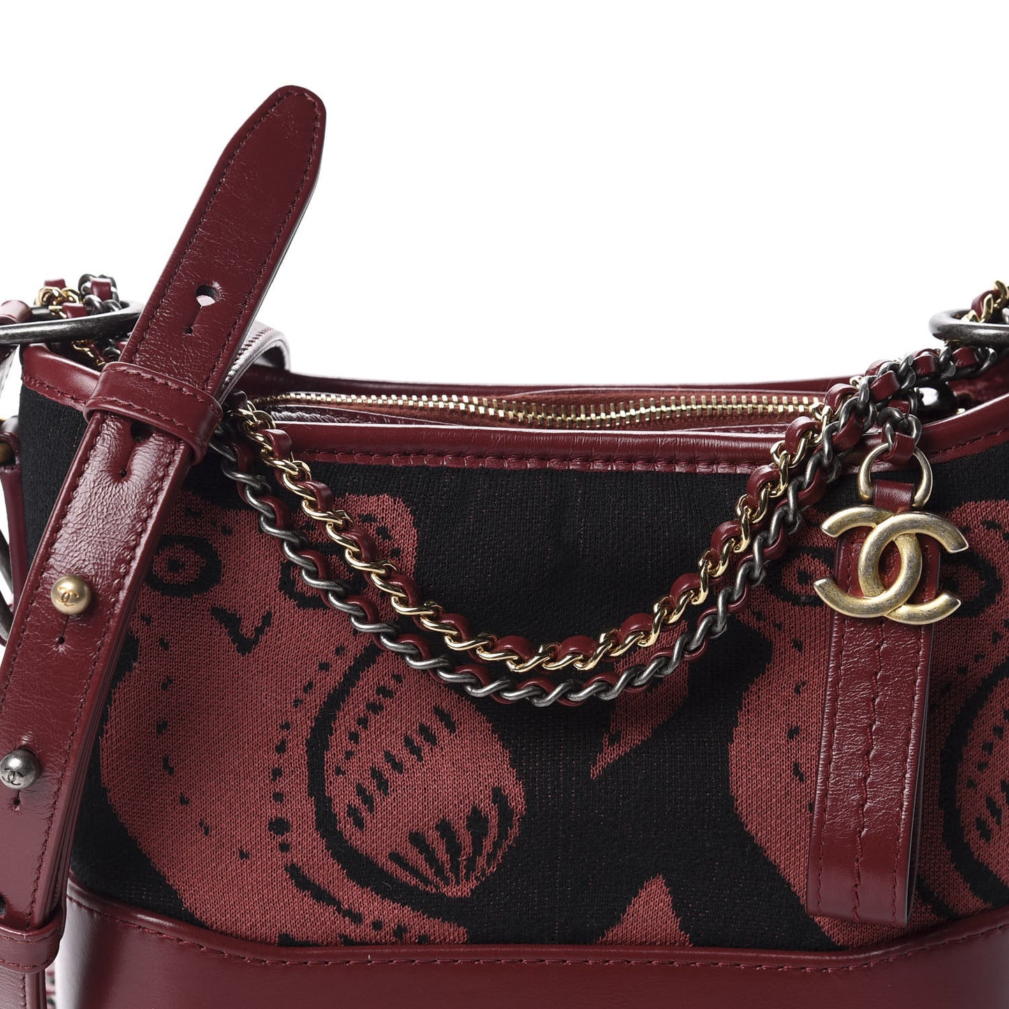 Knit Calfskin Small Gabrielle Hobo Red