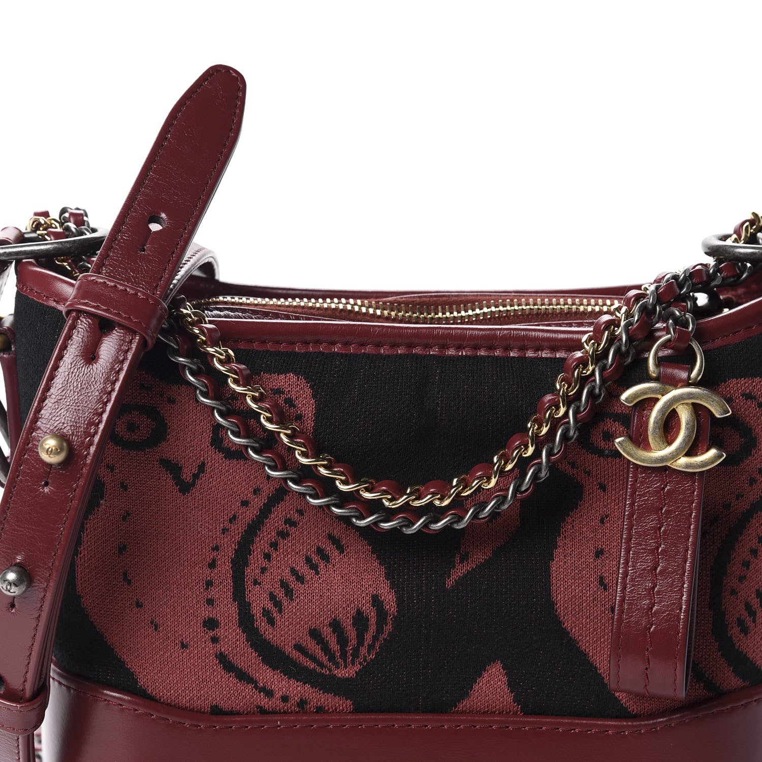 Chanel Knit Calfskin Small Gabrielle Hobo Red 11 of 11