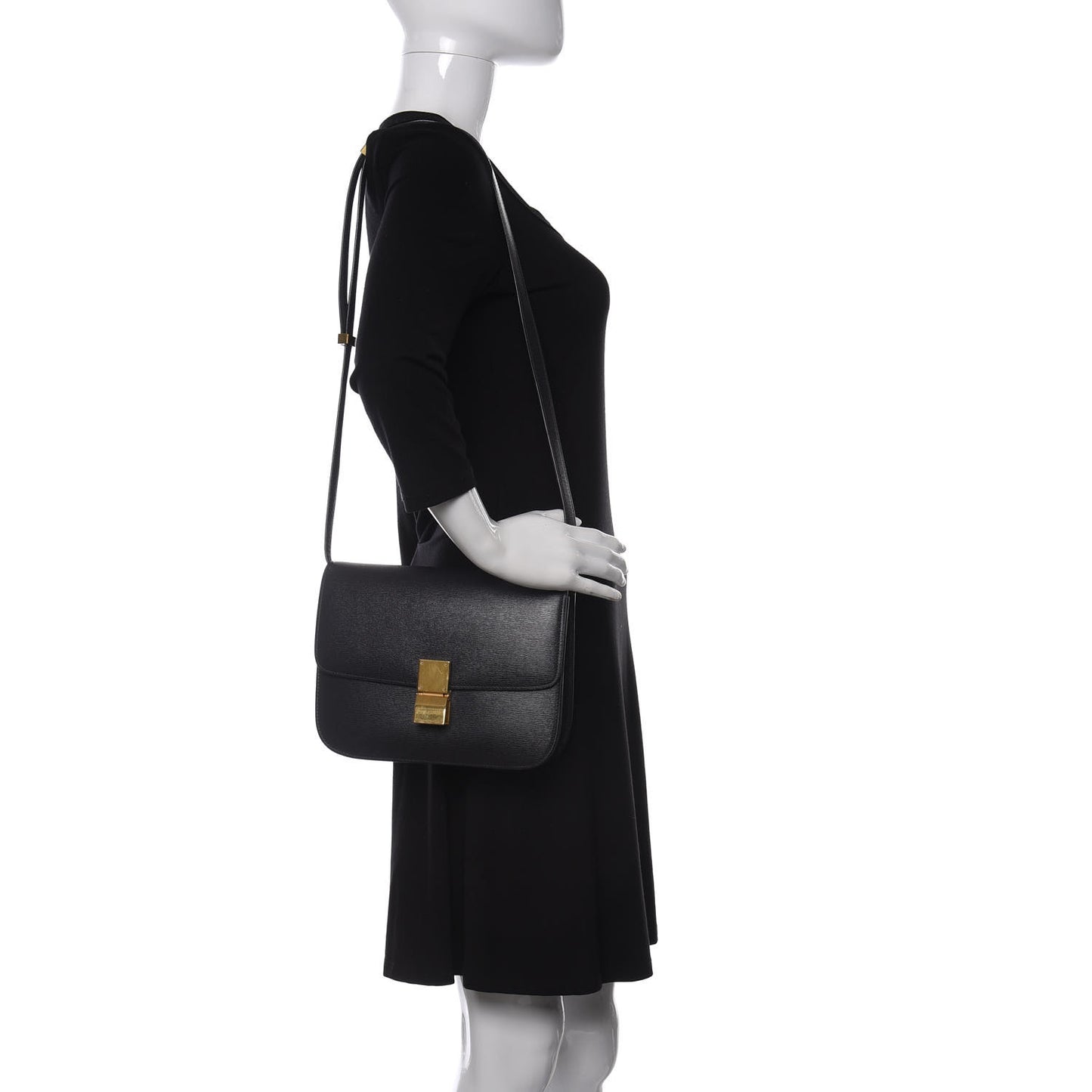 Liege Calfskin Medium Classic Box Flap Bag Anthracite