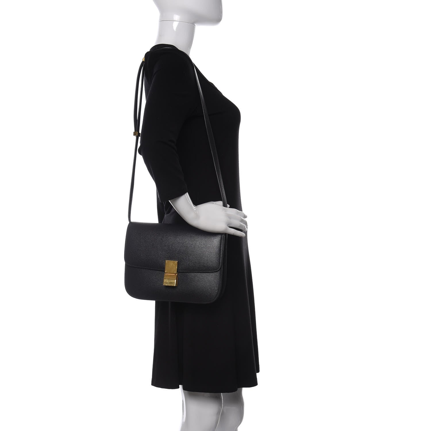 Celine Liege Calfskin Medium Classic Box Flap Bag Anthracite 2 of 12