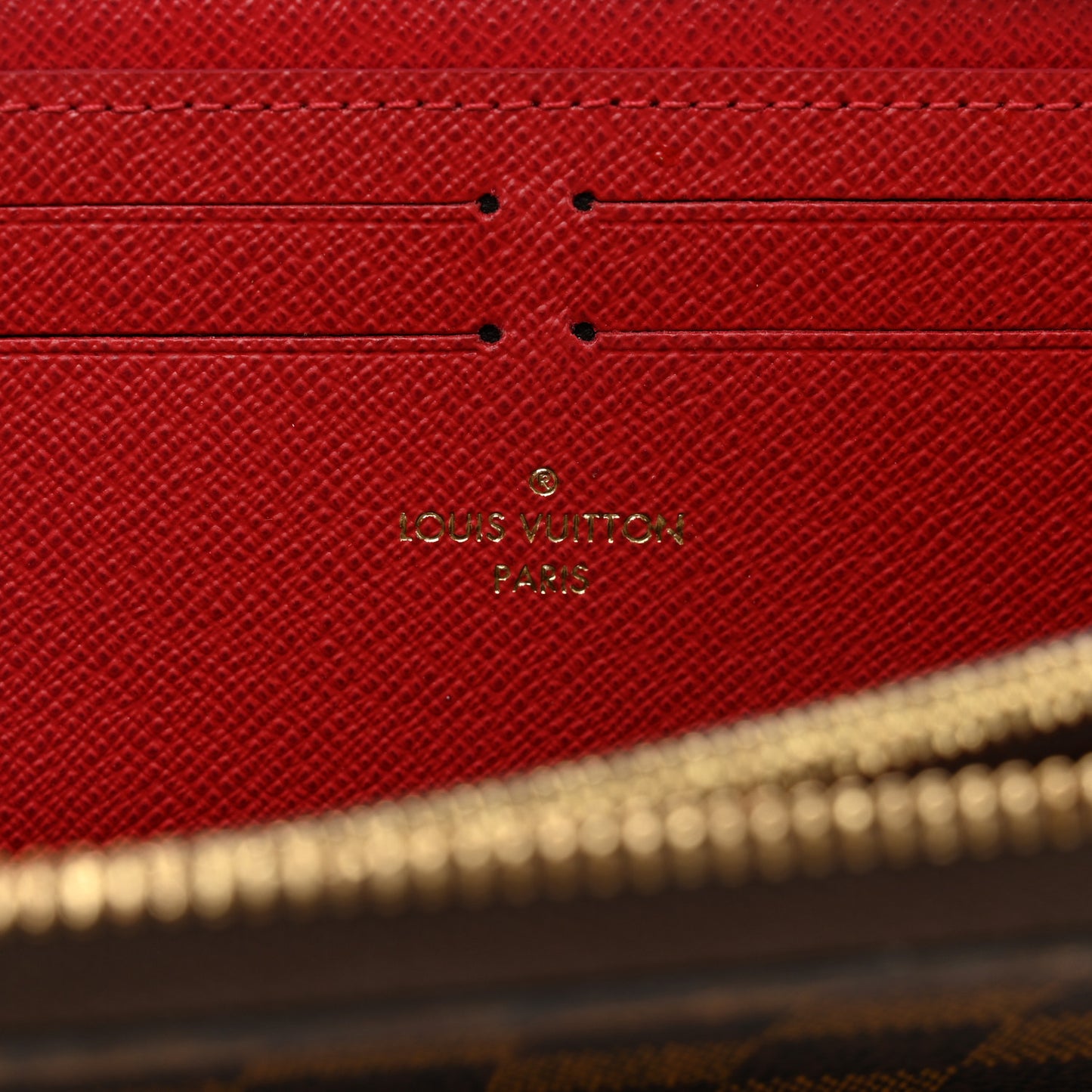 Damier Ebene Clemence Wallet Cherry