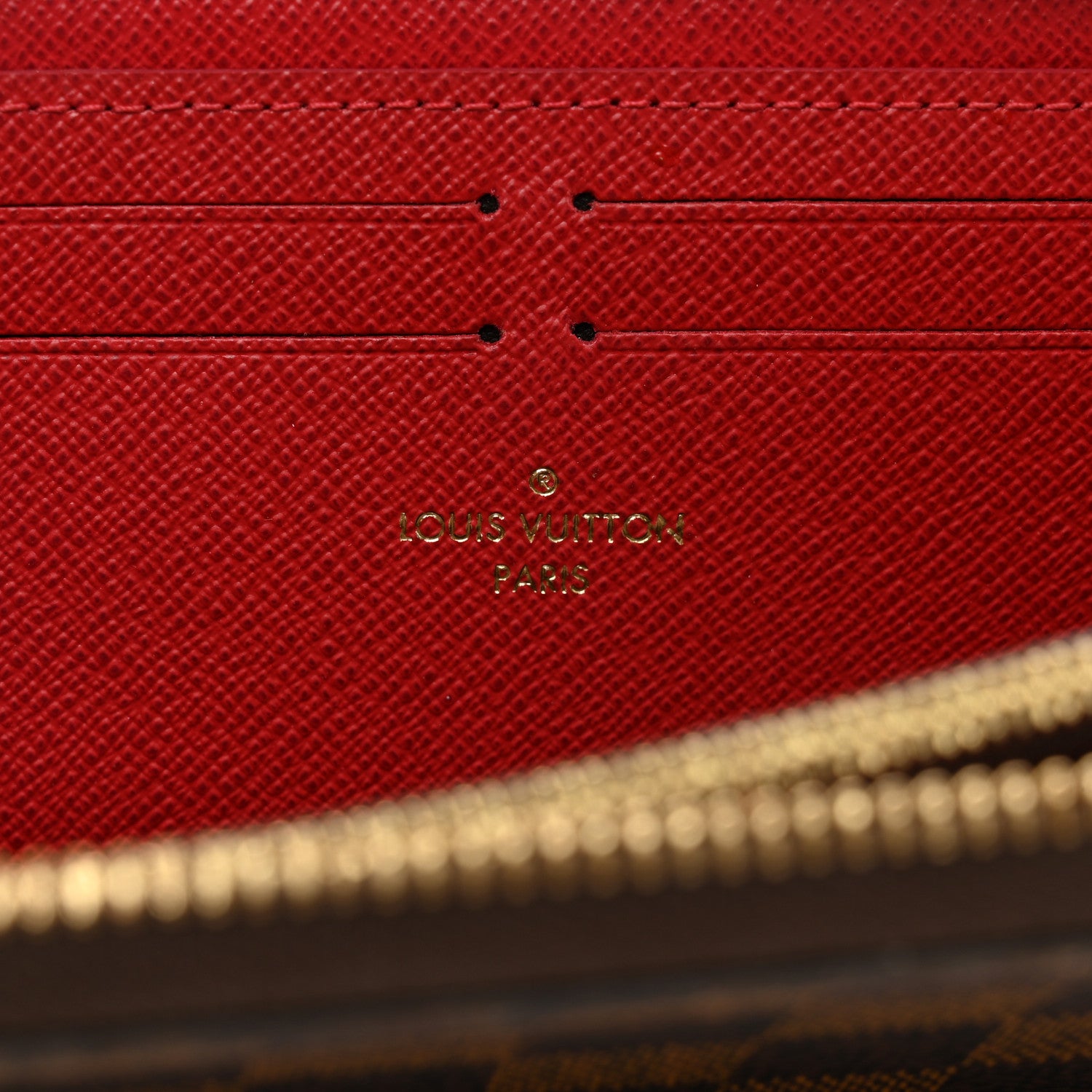 Louis Vuitton Damier Ebene Clemence Wallet Cherry 6 of 9