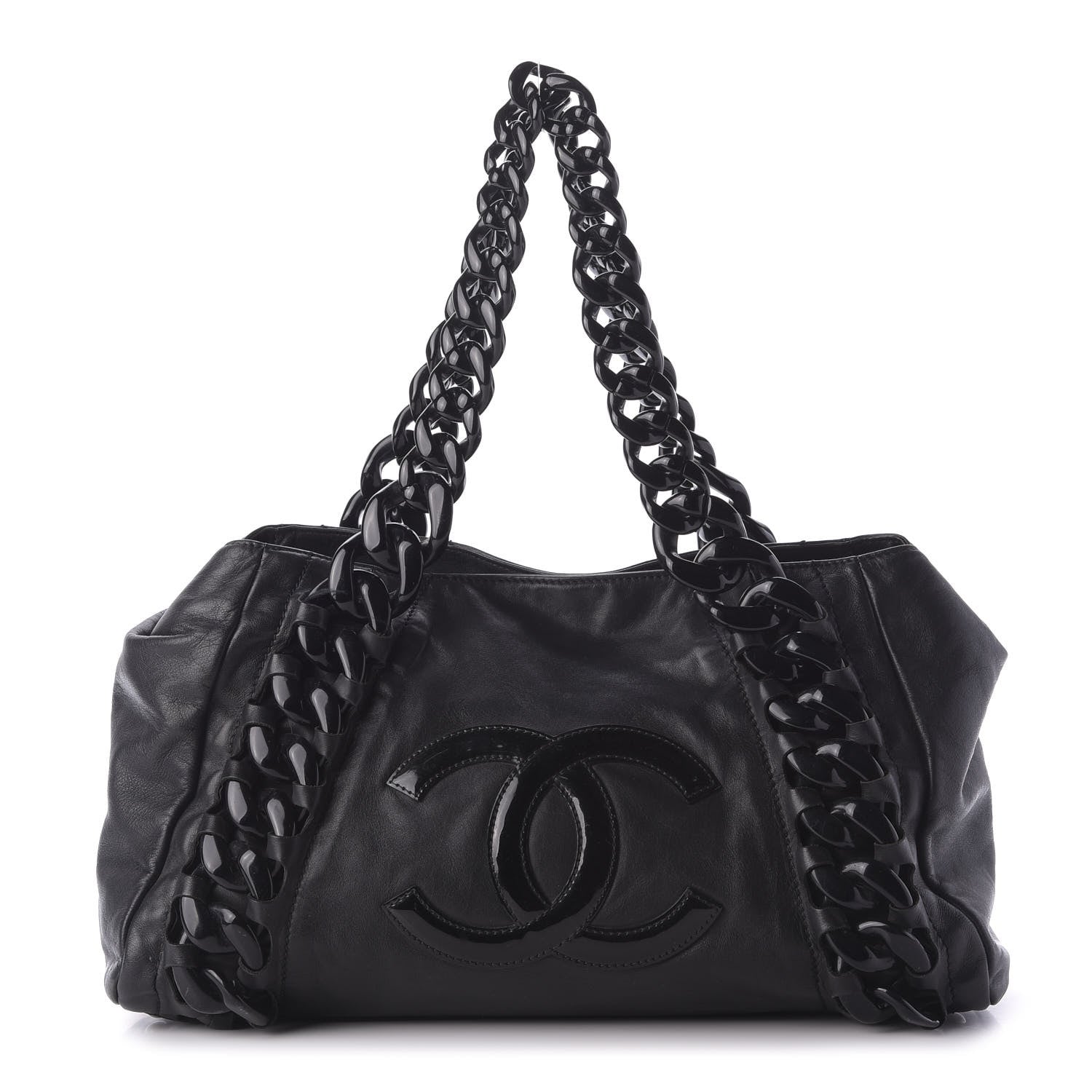 Chanel Calfskin Modern Chain Rhodoid East West Tote Black 1 of 11