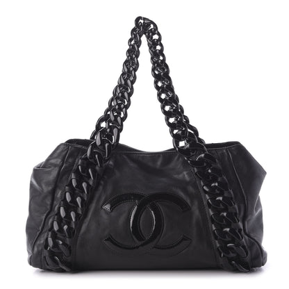 Chanel Calfskin Modern Chain Rhodoid East West Tote Black 1 of 11
