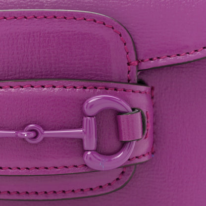 Gucci Azalea Calfskin Web Monochrome Horsebit 1955 Wallet On Strap Purple 8 of 10