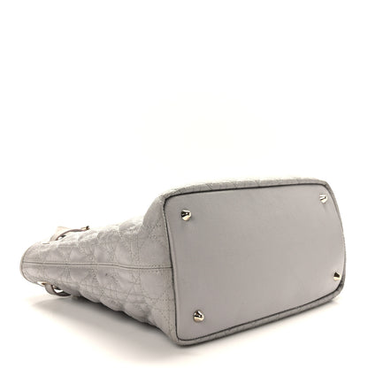 Christian Dior Coated Canvas Cannage Small Panarea Tote Grey 4 of 11