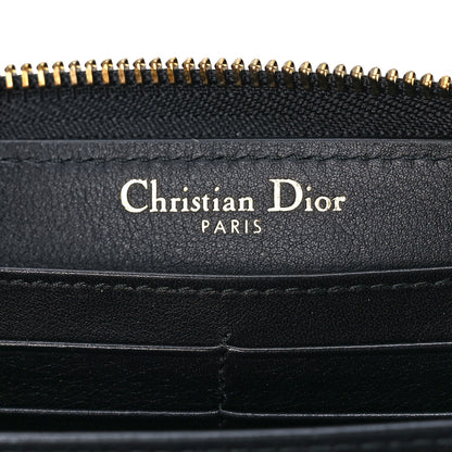 Christian Dior Calfskin Stars Voyageur Zip Around Wallet Black 6 of 13