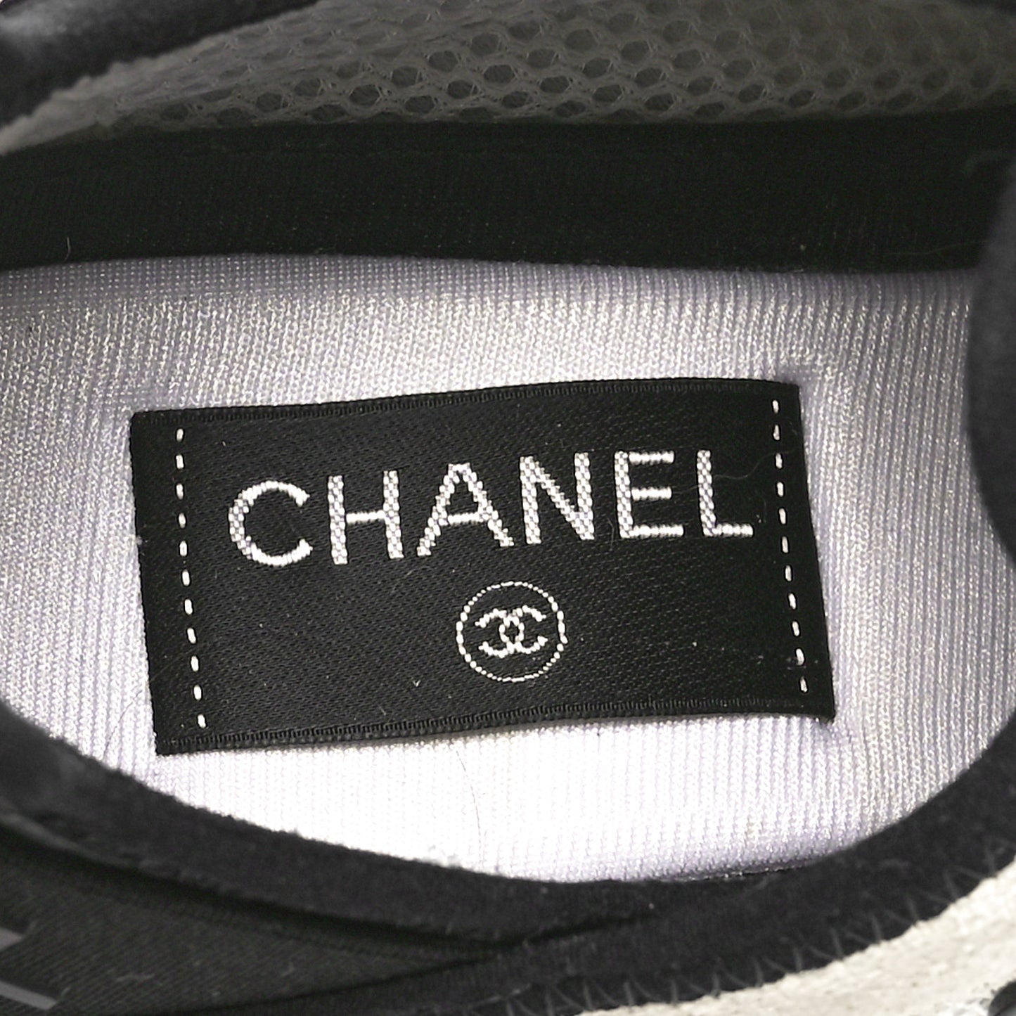 Velvet Calfskin Mixed Fibers CC Sneakers 37.5 Ivory Black