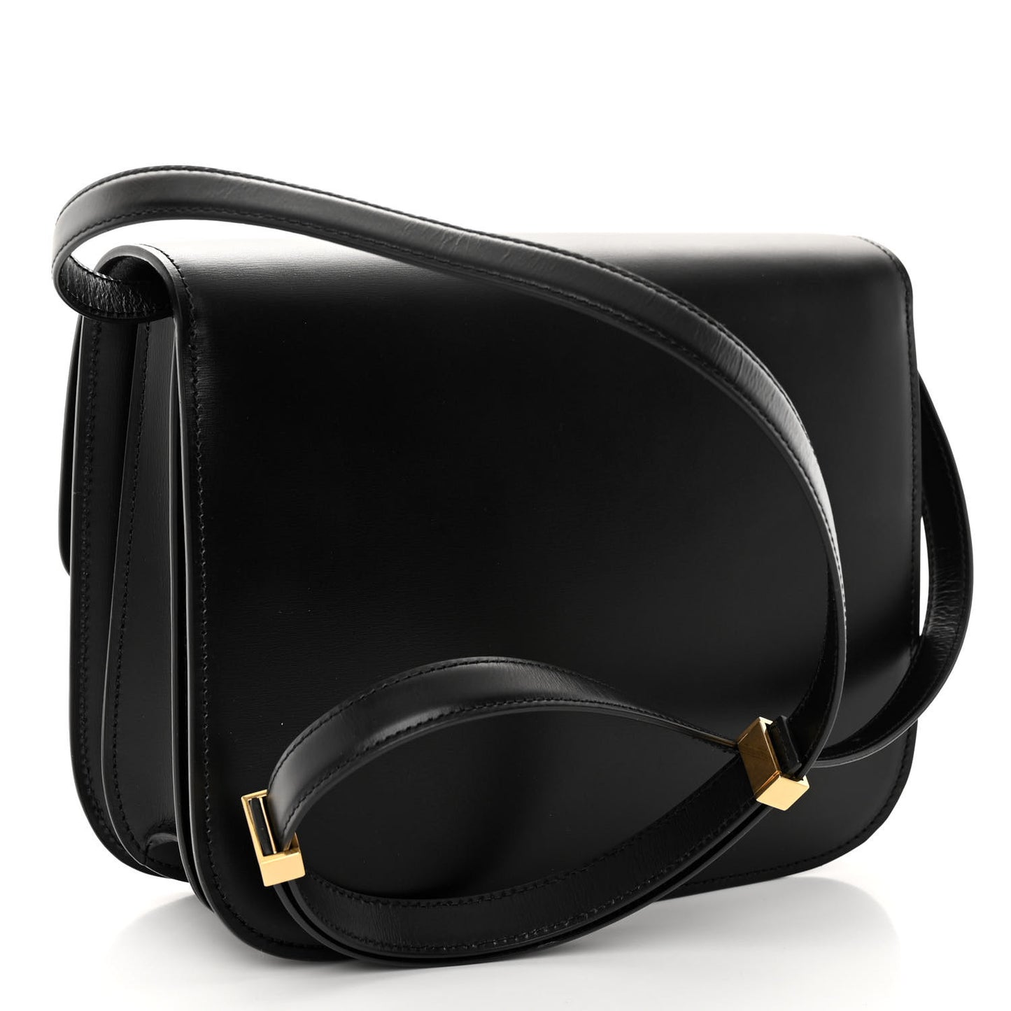 Box Calfskin Medium Classic Box Flap Bag Black