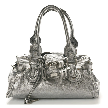 Chloe Metallic Calfskin Medium Paddington Satchel Argent 1 of 13
