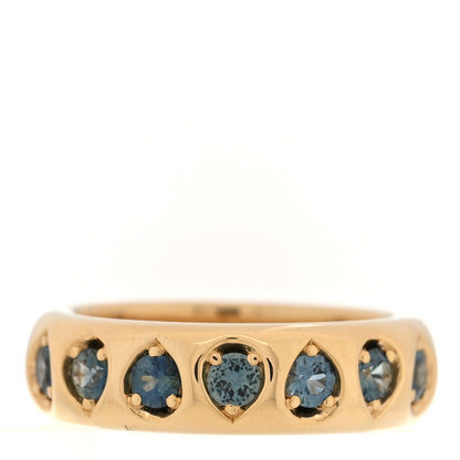 Foundrae 18K Yellow Gold Sapphire Gemstone Band Ring 49 5 3 of 4