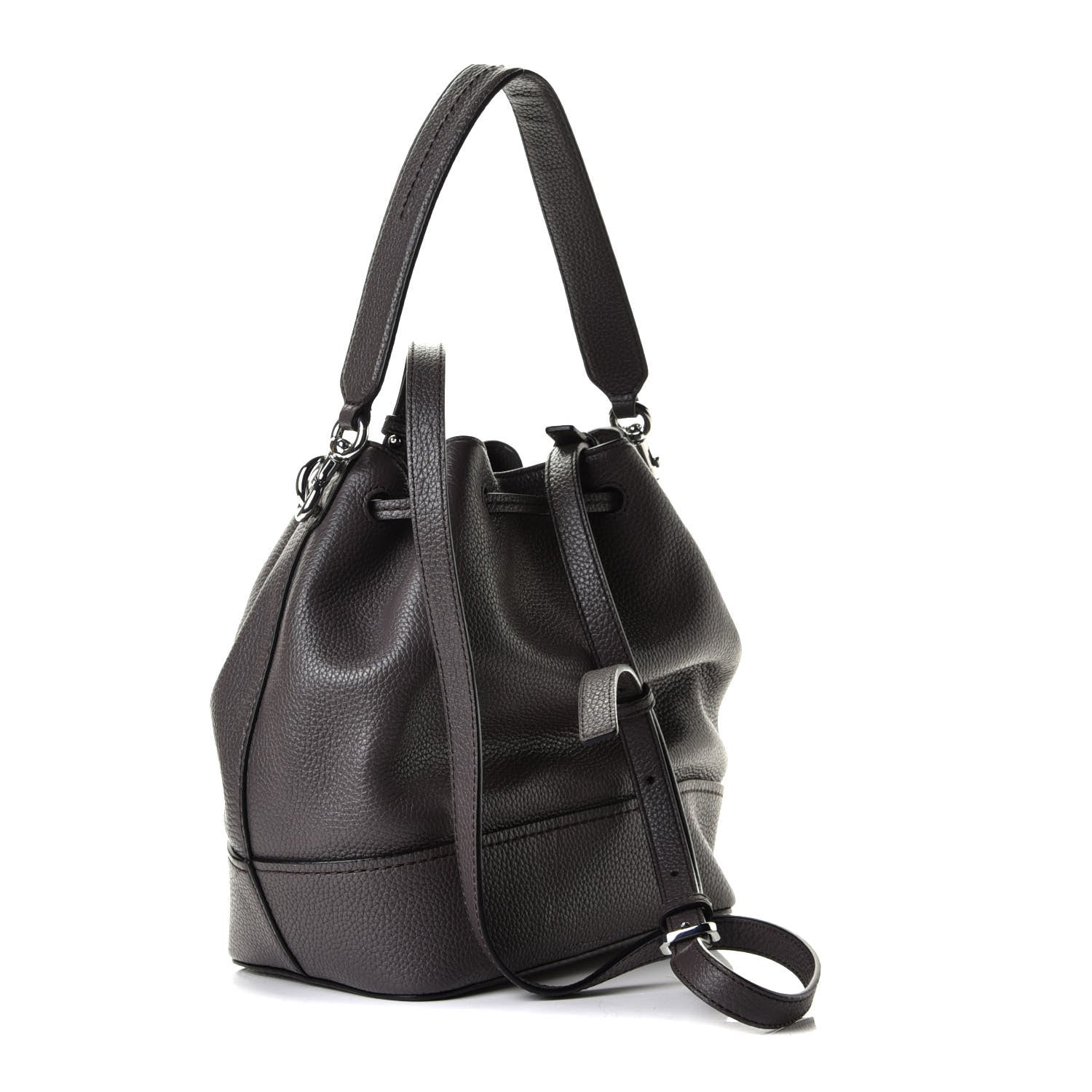 Marc Jacobs Grained Calfskin Lock That Bucket Bag Grey 2 of 6