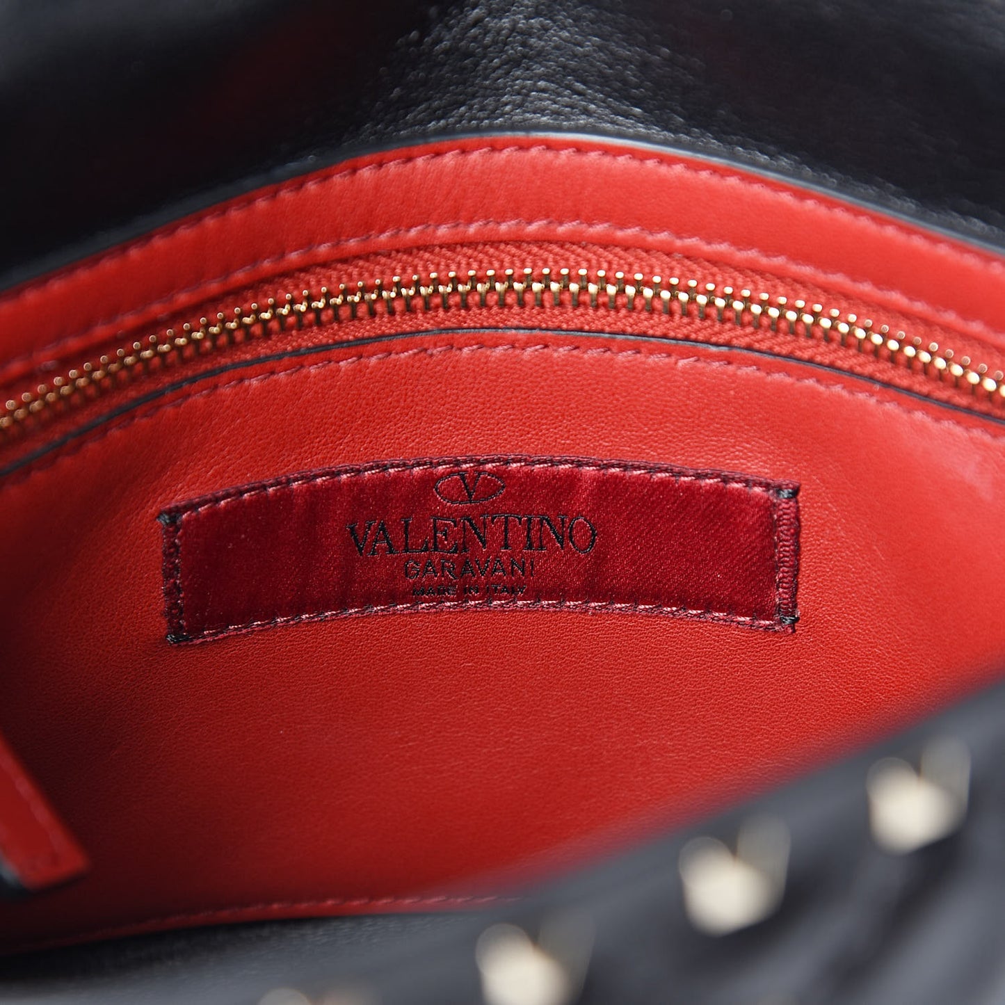 Lambskin Medium Rockstud Spike Shoulder Bag Black