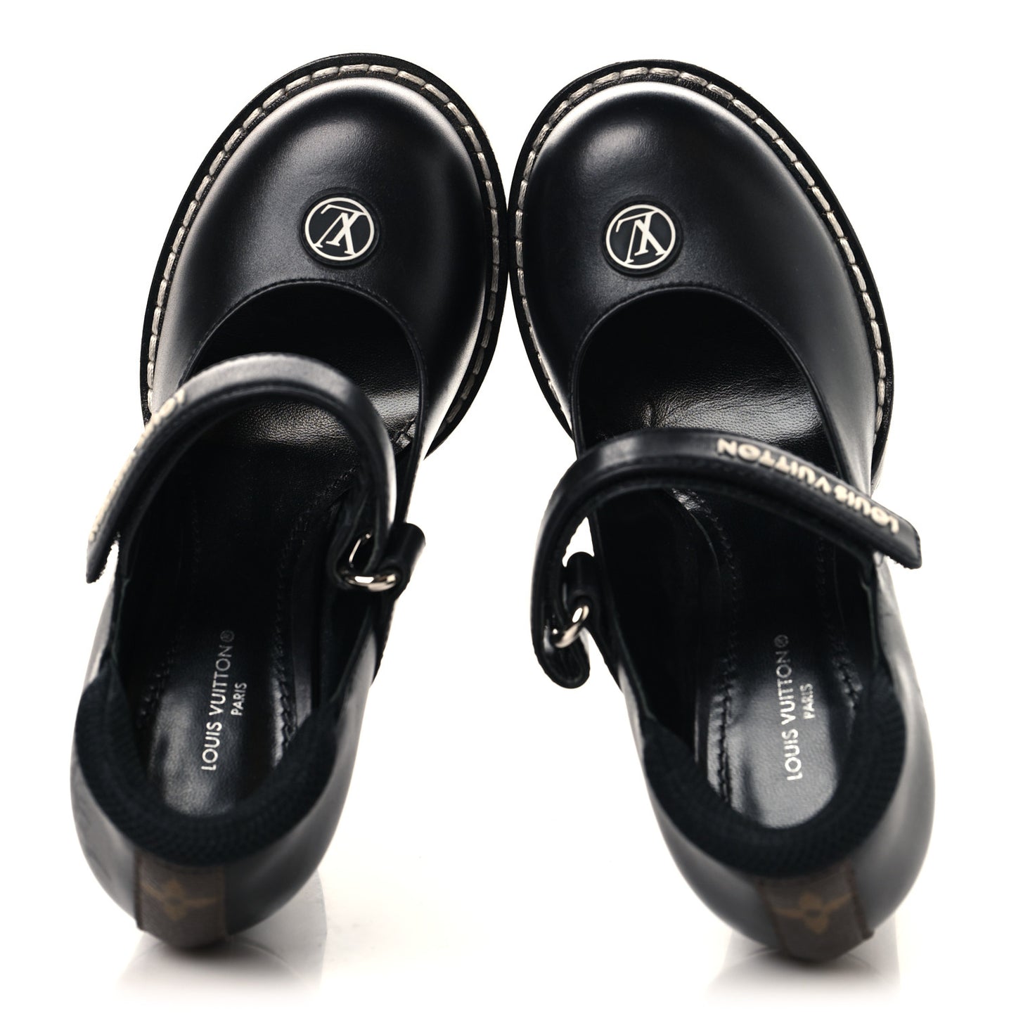 Calfskin Star Trail Ankle Pumps 35.5 Black