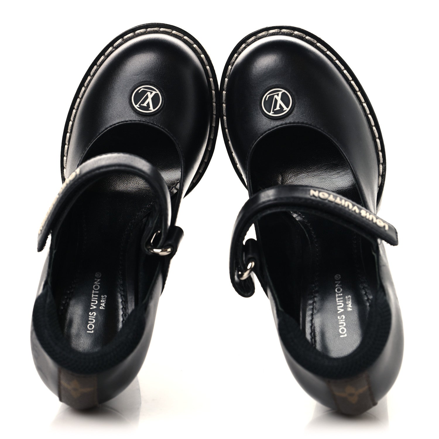Louis Vuitton Calfskin Star Trail Ankle Pumps 35.5 Black 2 of 9