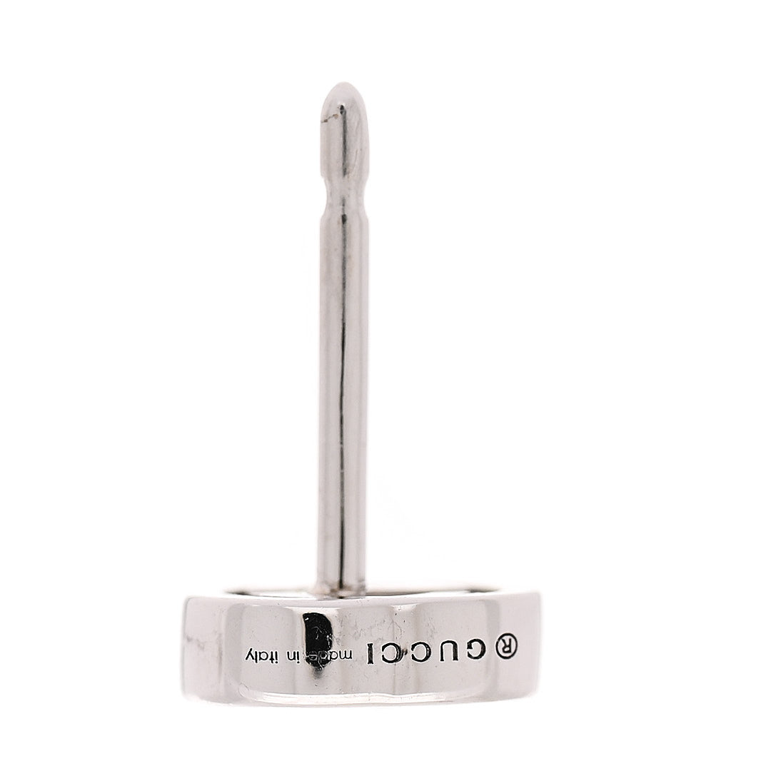 Gucci 18K White Gold Interlocking G Stud Earrings 4 of 5