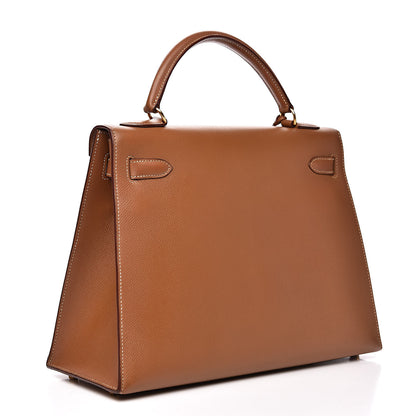 Hermes Courchevel Kelly Sellier 32 Gold 3 of 32