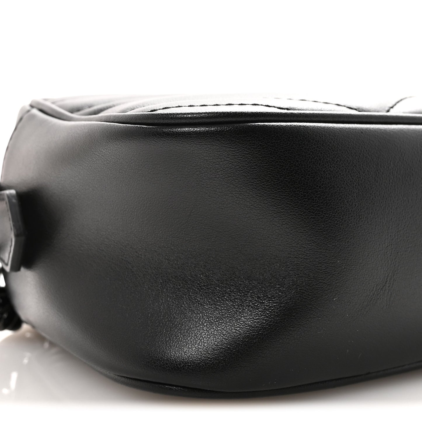 Calfskin Matelasse Monochrome Small GG Marmont Chain Shoulder Bag Black