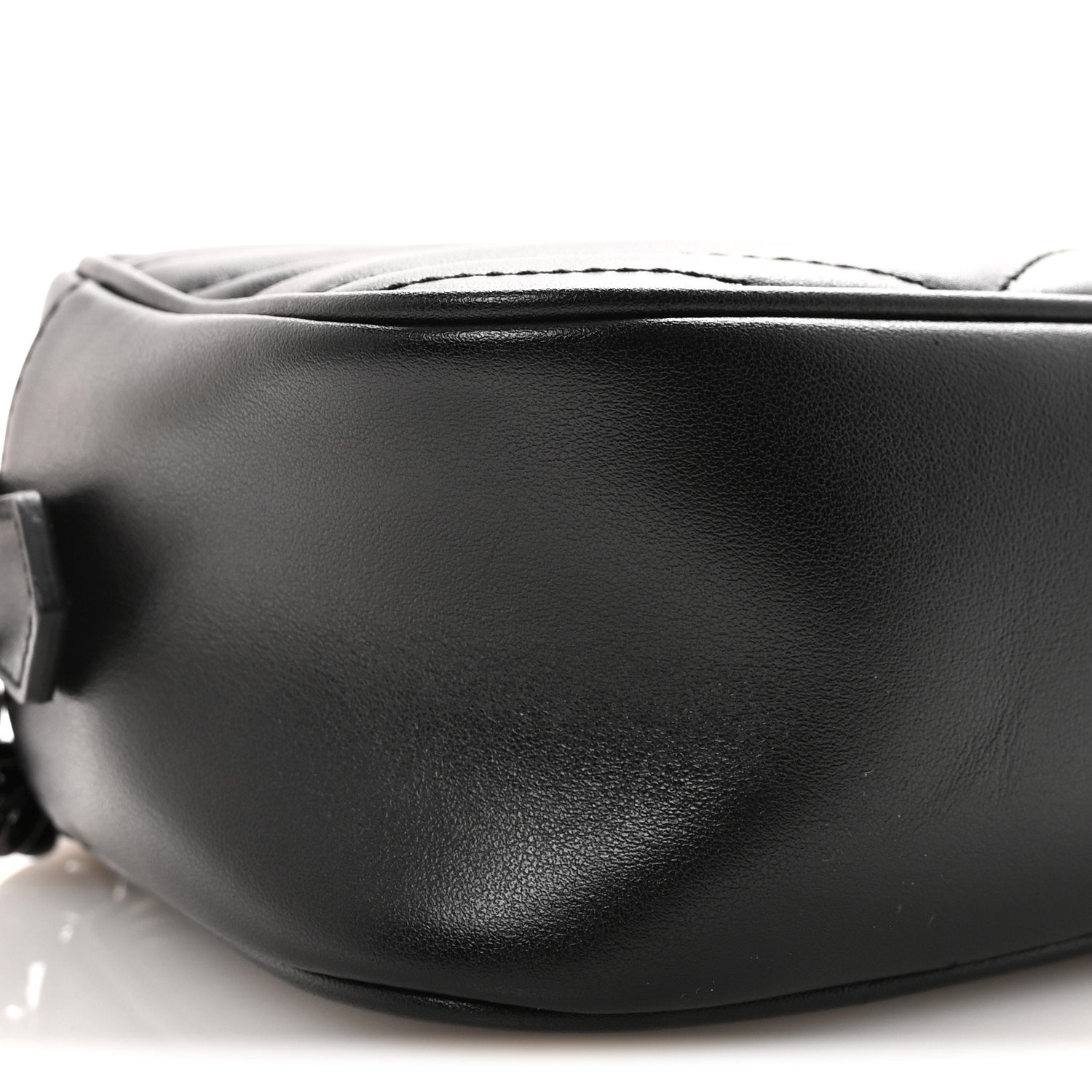 Gucci Calfskin Matelasse Monochrome Small GG Marmont Chain Shoulder Bag Black 8 of 9