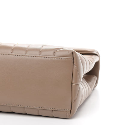 Saint Laurent Calfskin Y Quilted Monogram Medium Loulou Chain Satchel Dusty Grey 9 of 10