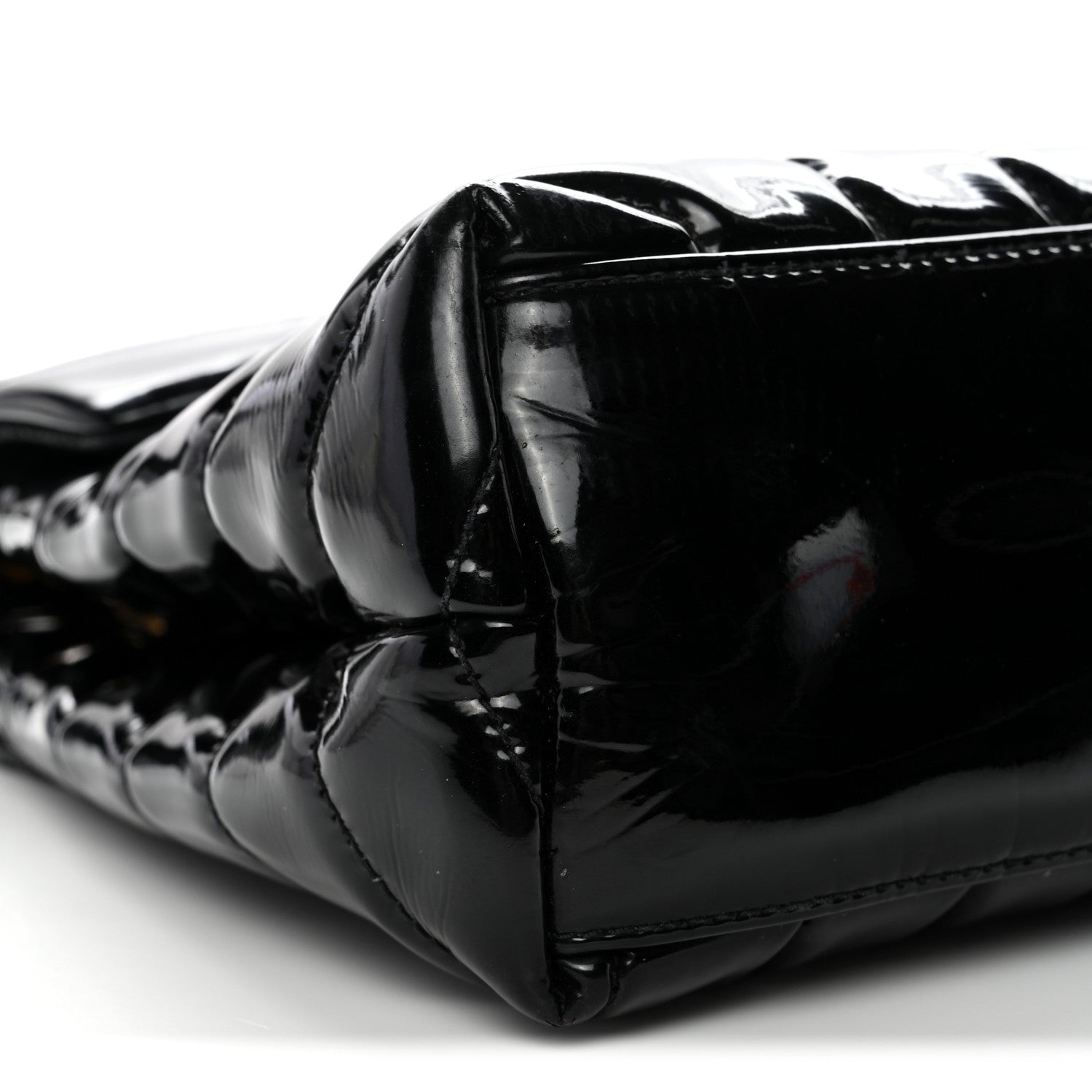 Saint Laurent Patent Y Quilted Monogram Small Loulou Chain Satchel Black 8 of 14