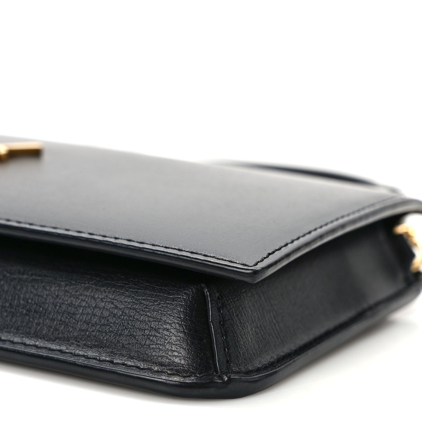 Grained Calfskin Monogram Phone Holder Crossbody Black