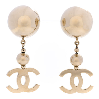 Chanel Metal CC Drop Earrings Gold 1 of 5