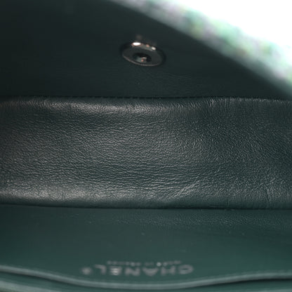 Chanel Wool Tweed Quilted Mini Rectangular Flap Green 5 of 10