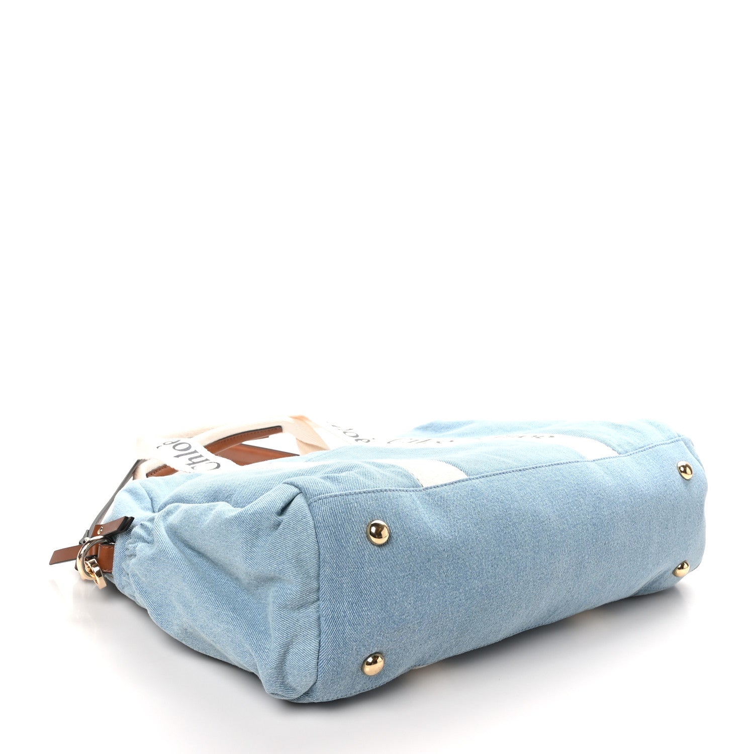 Chloe Canvas Denim Woody Diaper Bag Blue Tan 5 of 10