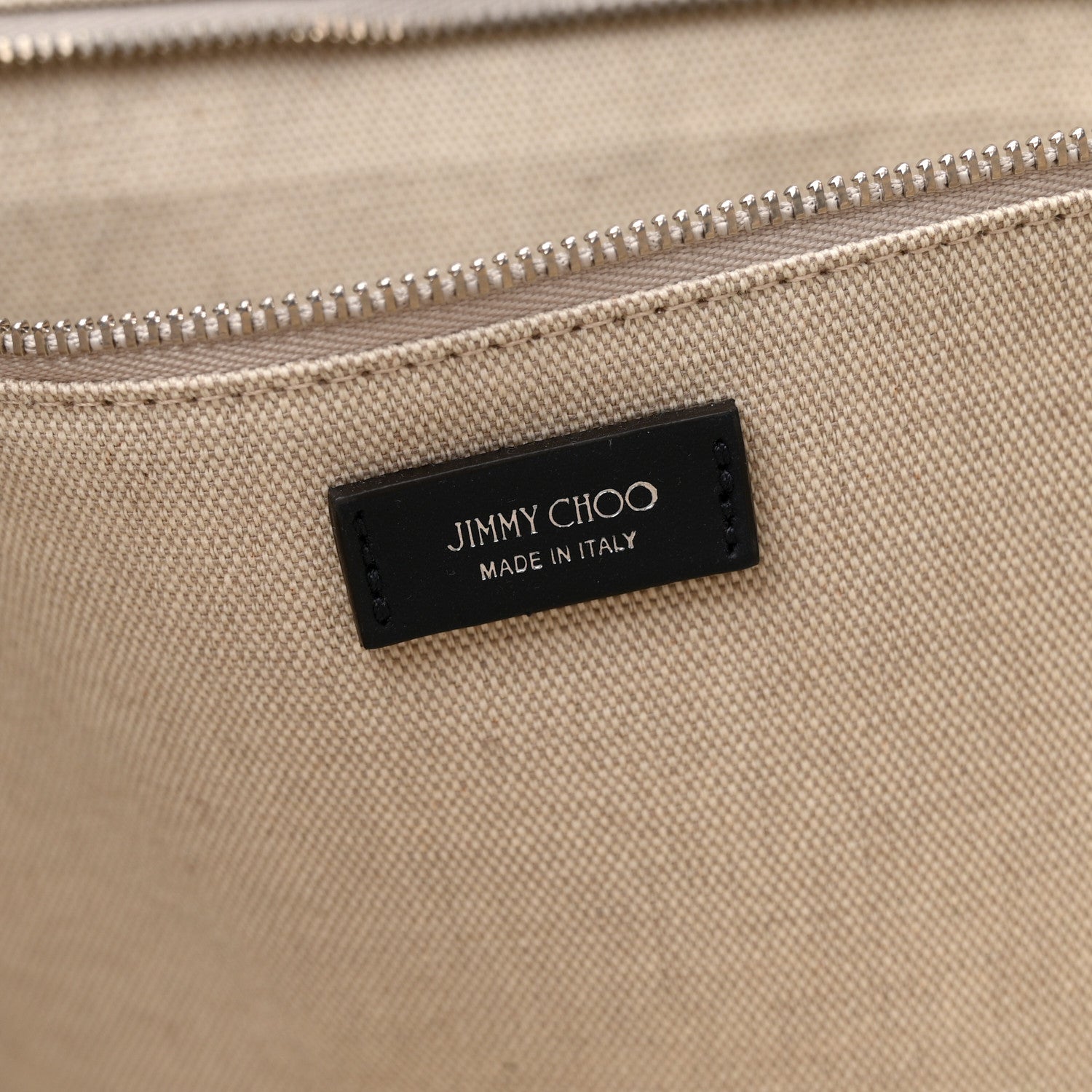 Jimmy Choo Canvas Embroidered Logo Tote Denim Milk 6 of 11