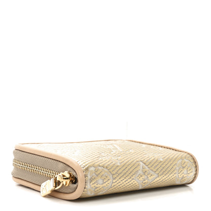 Louis Vuitton Lurex Jacquard Monogram Zippy Coin Purse Beige 4 of 6