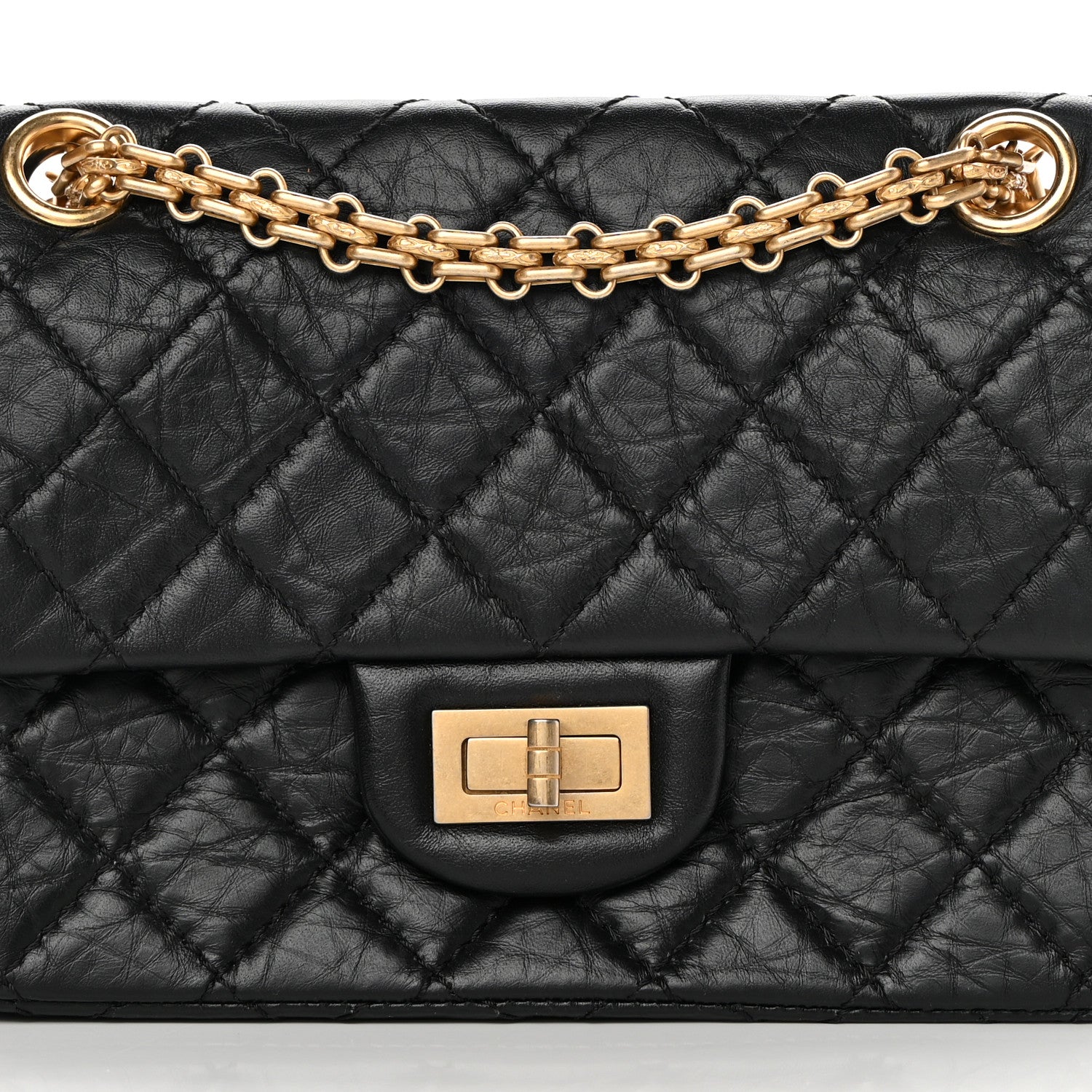 Chanel Aged Calfskin Quilted 2.55 Reissue Mini Flap Black 8 of 10