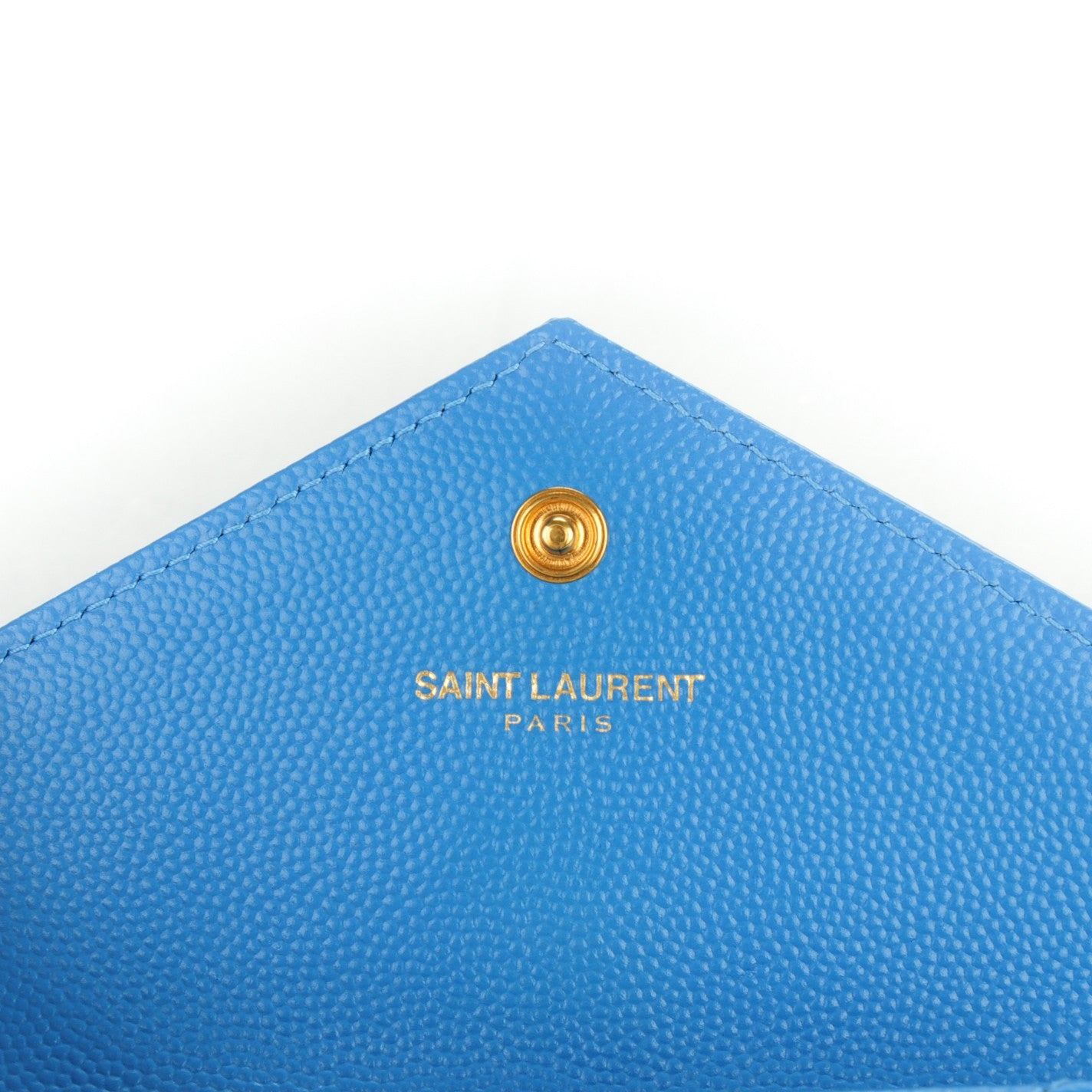 Grain de Poudre Matelasse Chevron Small Monogram Wallet Blue Clair
