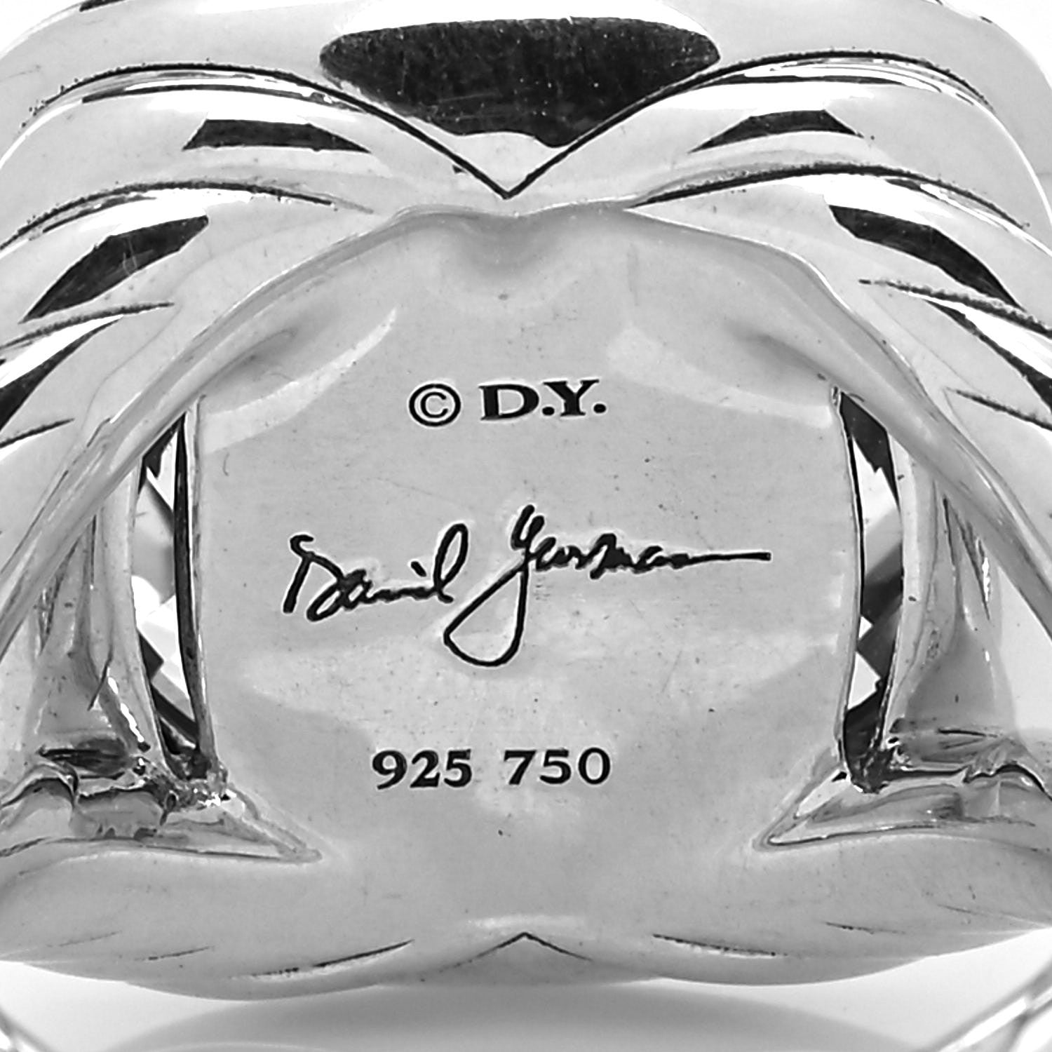 David Yurman Sterling Silver 18K Yellow Gold Diamond Champagne Citrine 14mm Albion Ring 54 6.75 4 of 4
