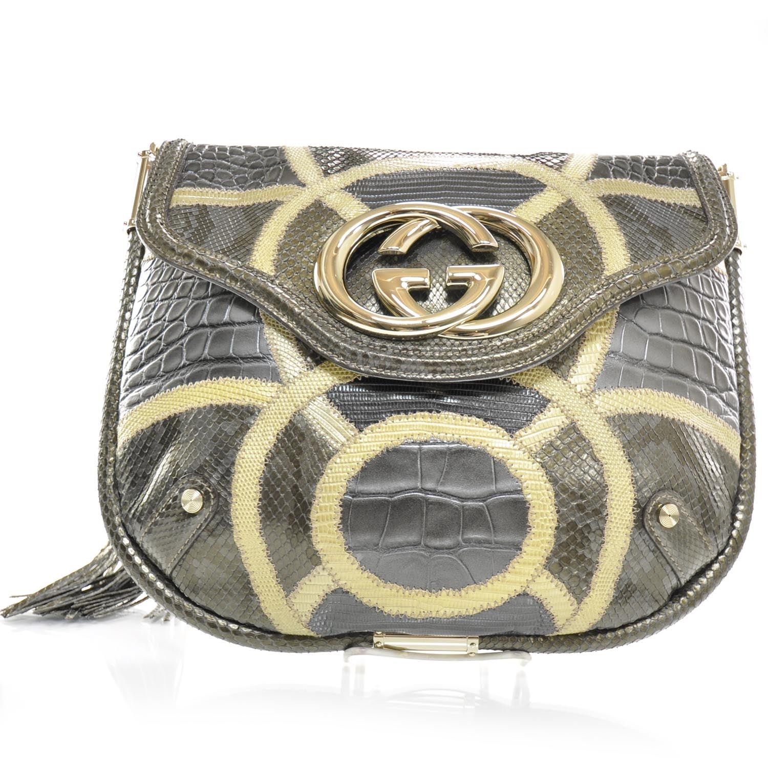 Gucci Exotic Patchwork Britt Medium Shoulder Bag 1 of 8