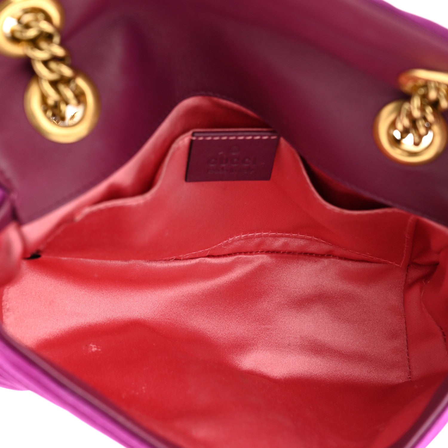 Gucci Velvet Matelasse Mini GG Marmont Shoulder Bag Fuchsia Violet Cyclamen 5 of 12