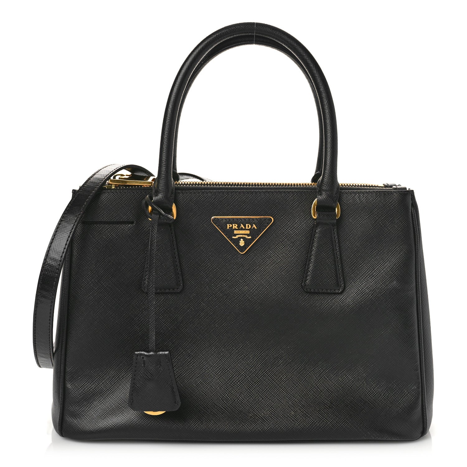 Prada Saffiano Small Galleria Double Zip Tote Black 1 of 9