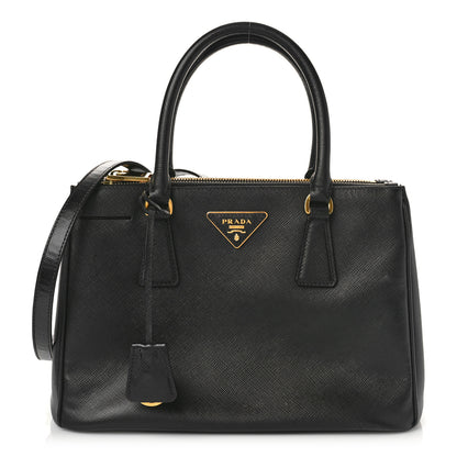 Prada Saffiano Small Galleria Double Zip Tote Black 1 of 9
