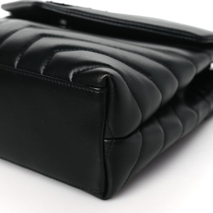 Saint Laurent Calfskin Y Quilted Monogram Monochrome Small Loulou Chain Satchel Black 10 of 10