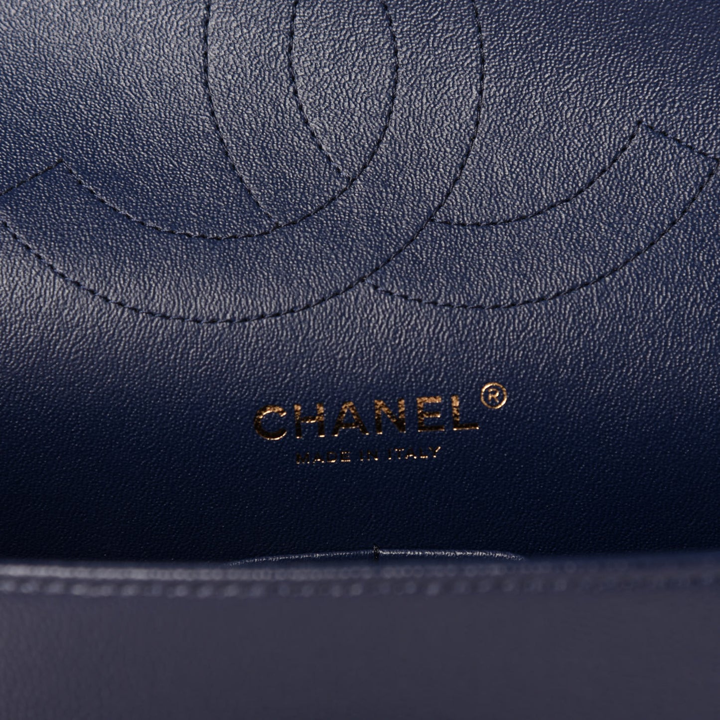 Caviar Quilted Jumbo Double Flap Navy Blue