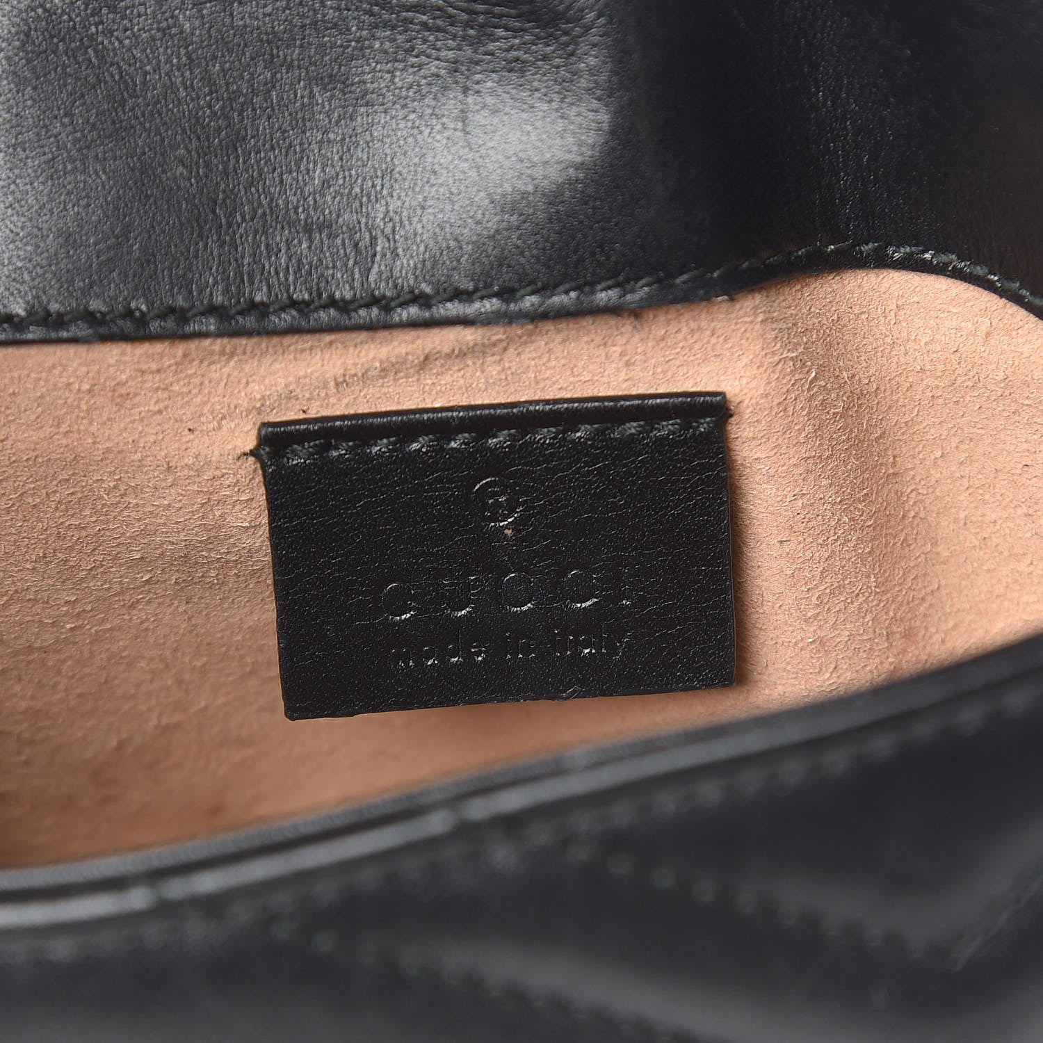 Gucci Calfskin Matelasse Super Mini GG Marmont Shoulder Bag Black 6 of 13