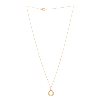 Cartier 18K Pink Yellow White Gold Pink Spinel Trinity Pendant Necklace 2 of 4