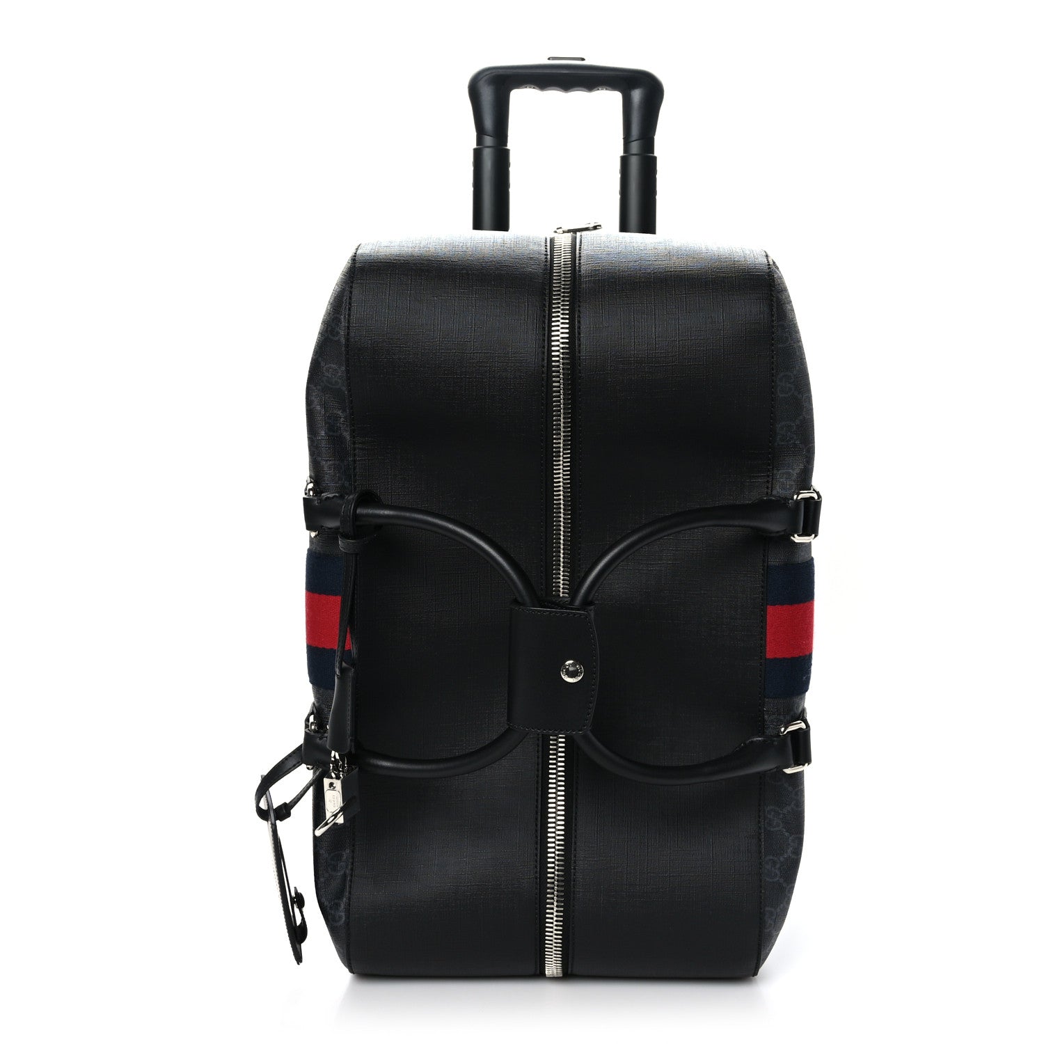 Gucci Soft GG Supreme Monogram Web Carry On Duffle With Wheels Black Grey 1 of 11