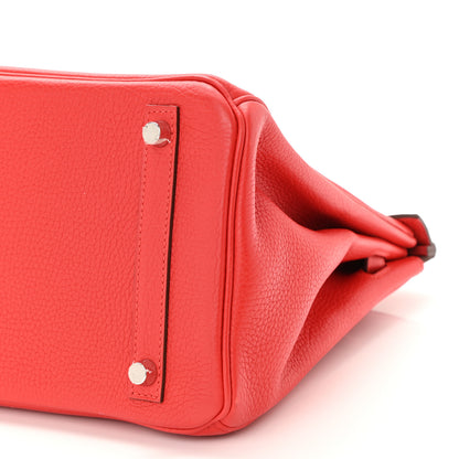 Hermes Taurillon Clemence Birkin 30 Rouge Tomate 9 of 12