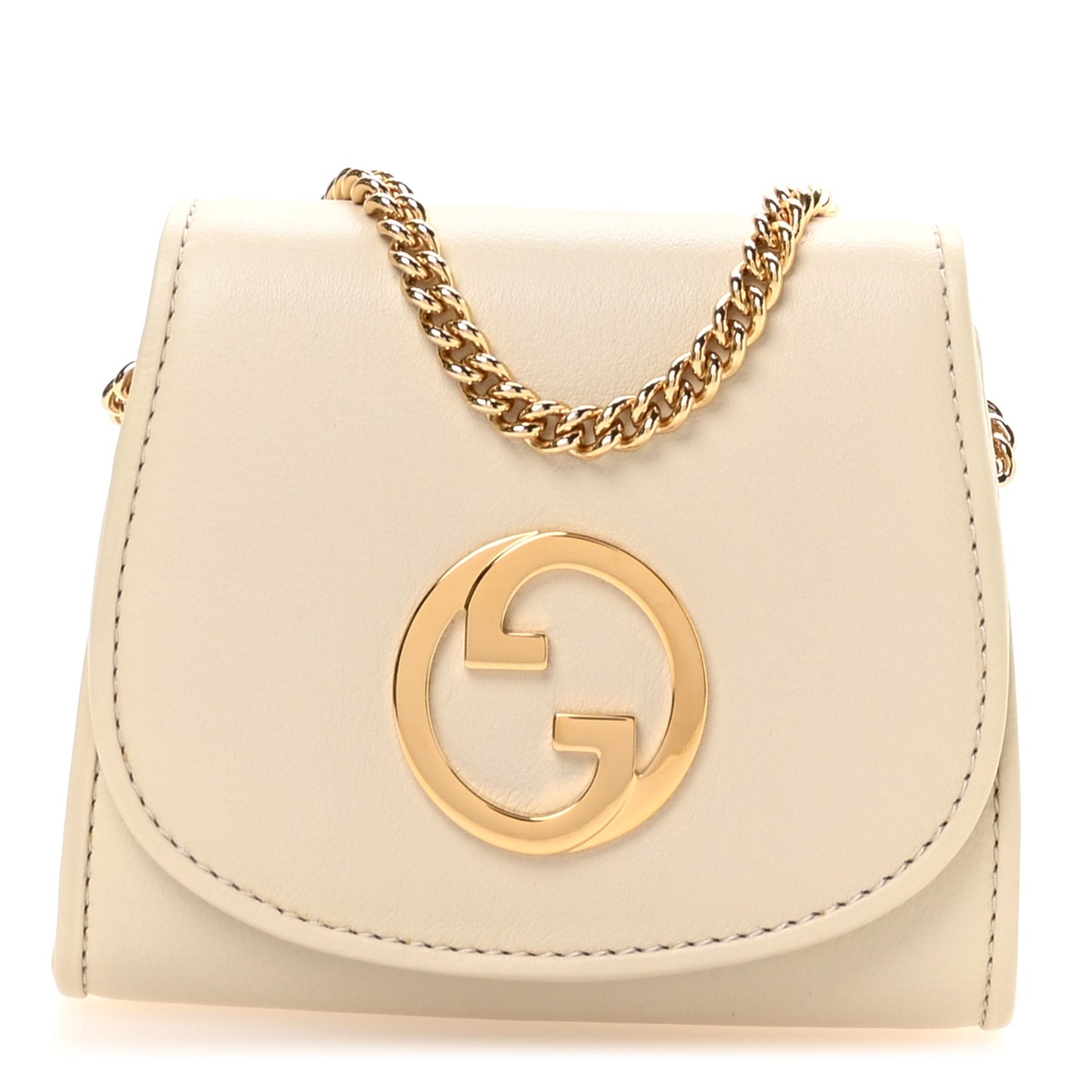 Roxy Calfskin Medium Blondie Chain Wallet Mystic White